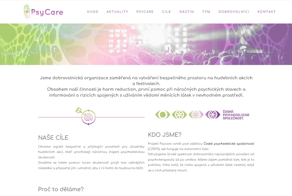 Náhled webu — PsyCare