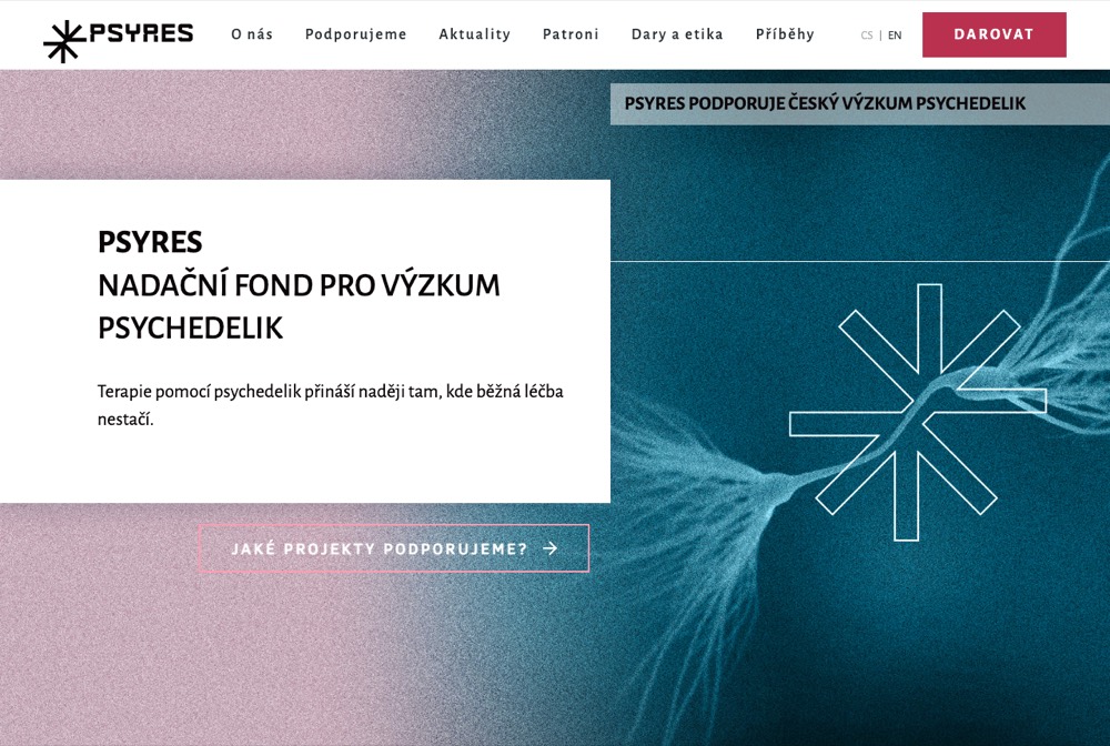 Náhled webu — PSYRES — Nadační fond pro výzkum psychedelik