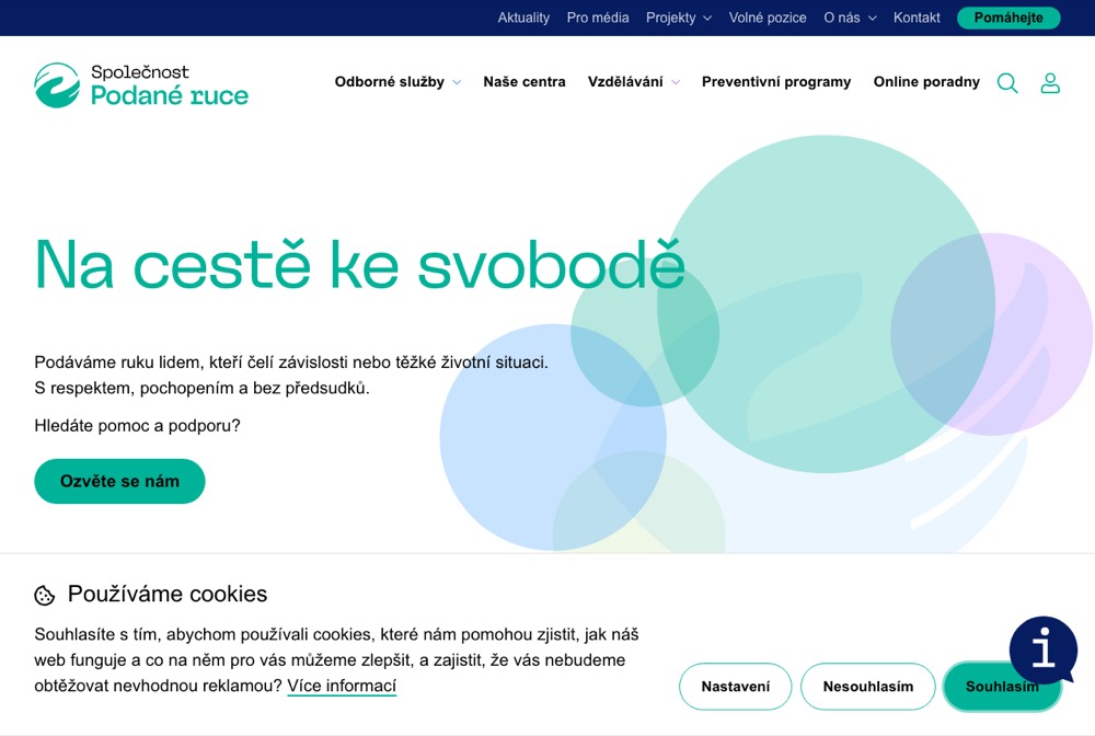 Náhled webu — Společnost Podané ruce