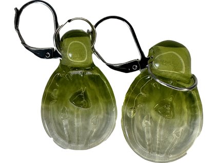 divotvor zelené skleněné naušnice