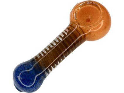 oranžová a modrá spirála skelnéná dýmka psychonautika