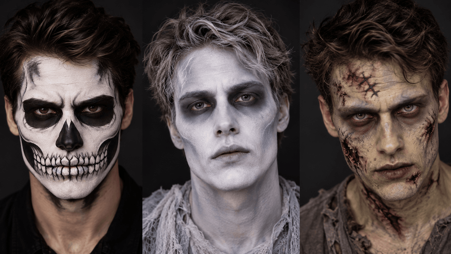 liceni-kostlivec-duch-zombie-makeup-muzi