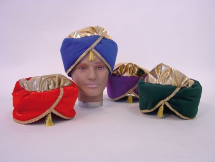 turban modry cerveny
