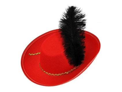 Musketyr klobouk cerveny