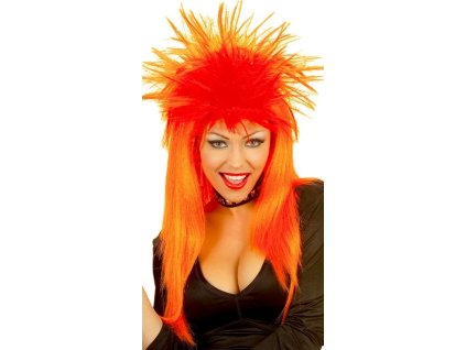 Paruka rockerka neon oranzova