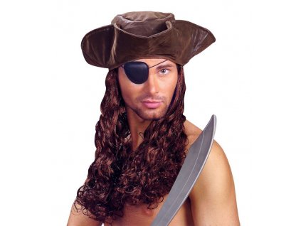 Klobouk pirat s vlasy