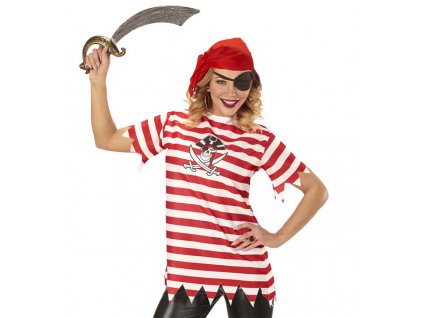Pirátské tričko se šátkem a klapkou na oko pro dospělé