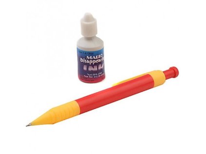 Strikajici pero s mizicim inkoustem cervene