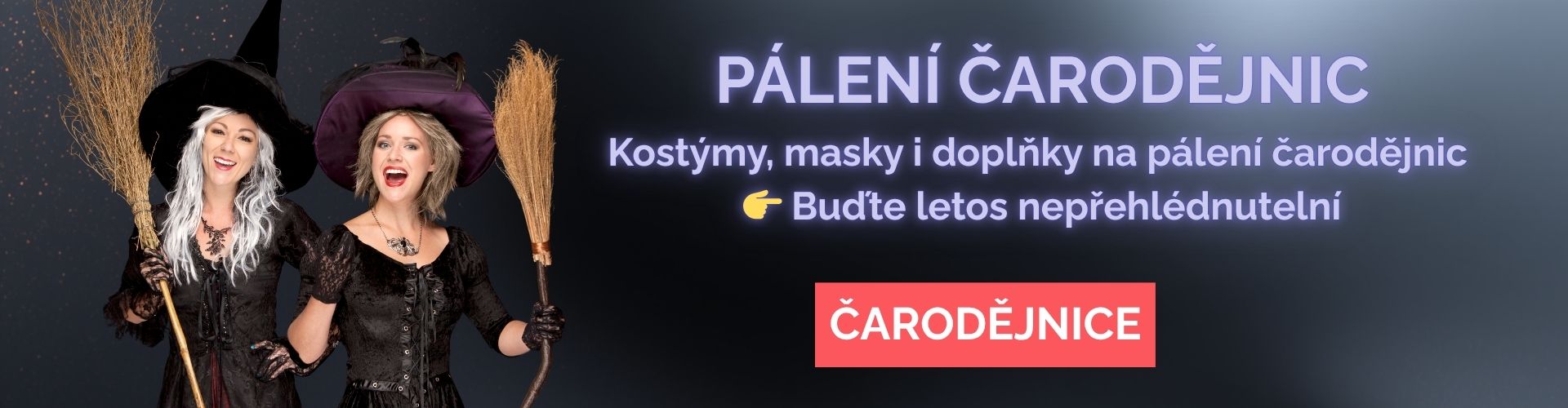 vše pro Pálení čarodějnic, masky, kostýmy, klobouky, paruky, rekvizity