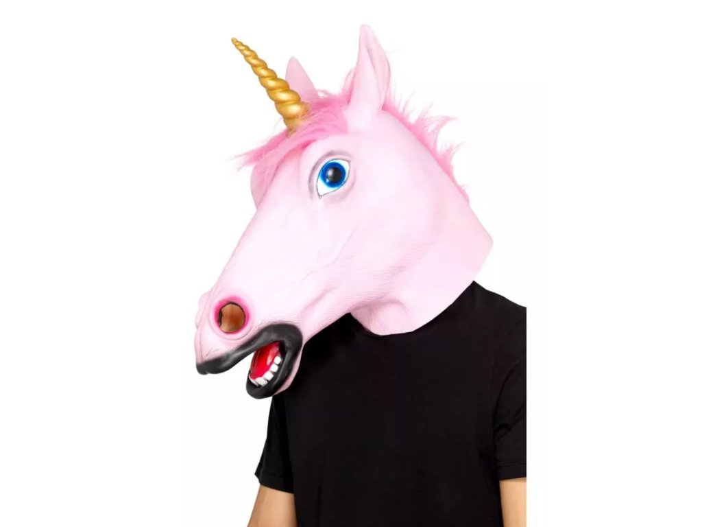 Maska růžového jednorožce - latexová