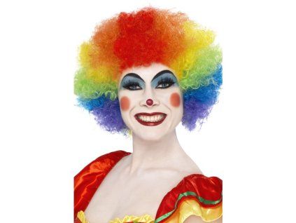 Barevná kudrnatá paruka Crazy Clown