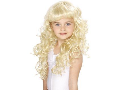 Dětská blond paruka princezny s kudrnami