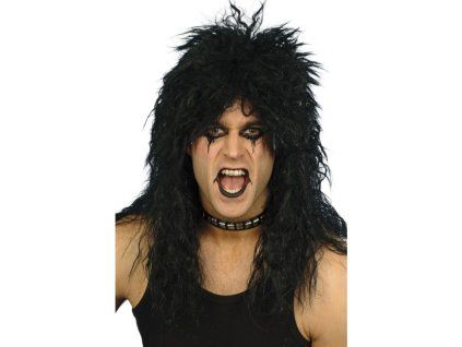 Černá dlouhá paruka Hard Rocker