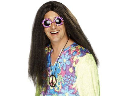 Hnědá dlouhá hippie paruka