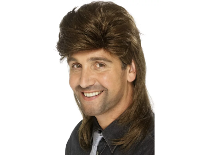 Paruka Mullet pánská Jason hnědá 80. léta