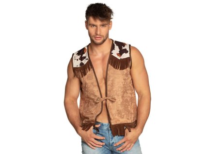Hnědá westernová vesta velikost L/XL