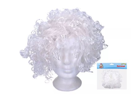 Paruka afro bílá kudrnatá