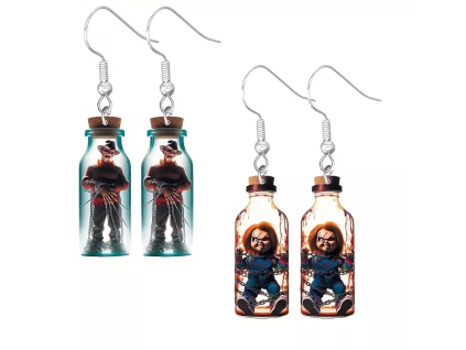 Náušnice horor Freddy a Chucky