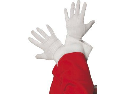 Bílé rukavice Santa