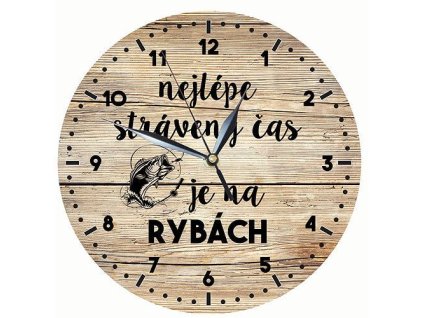 Hodiny - Čas na ryby  - dřevo