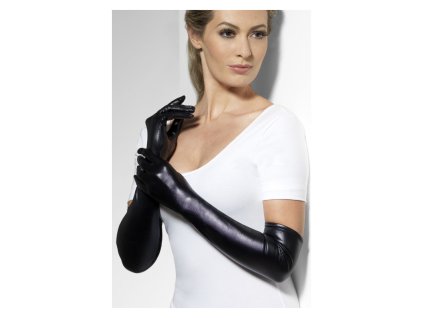 Rukavice černé dlouhé lycra