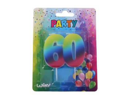 Svíčka číslo 60 Duha