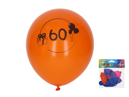 Balónek nafukovací s číslem 60 - sada 5ks