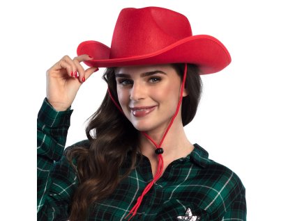 Kovbojský klobouk červený rodeo