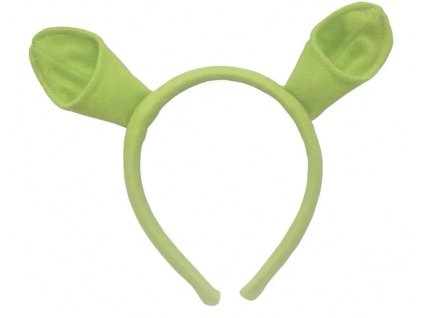 Uši na čelence Shrek zelené