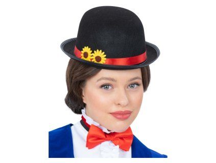 Buřinka černá s kytičkou a motýlkem