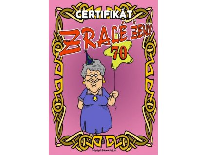 Certifikát - zralé ženy 70 - č.38