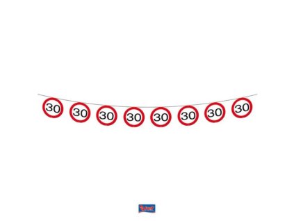 Girlanda narozeninová dopravní značka - 30 let