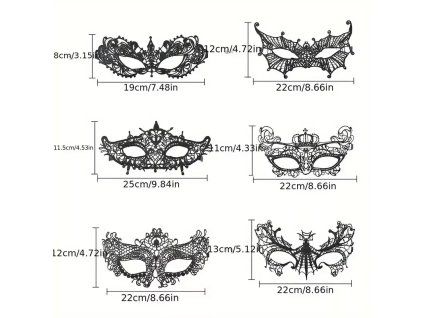 Škraboška krajka černá