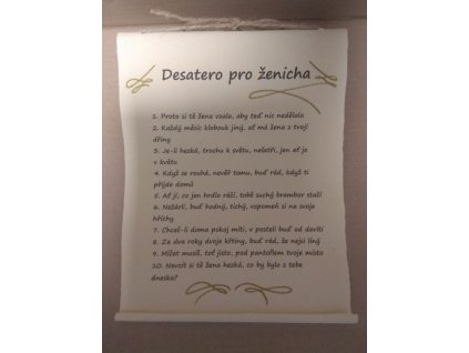 Pergamen - desatero - ženich
