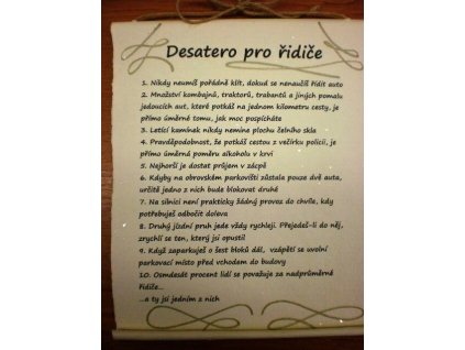 Pergamen - desatero - Pro řidiče