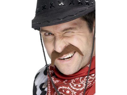 Knír kovboj hnědý nalepovací