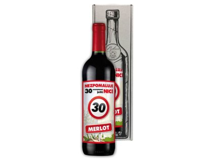 Dárkové víno - Vše nejlepší 30 - červené 750ml