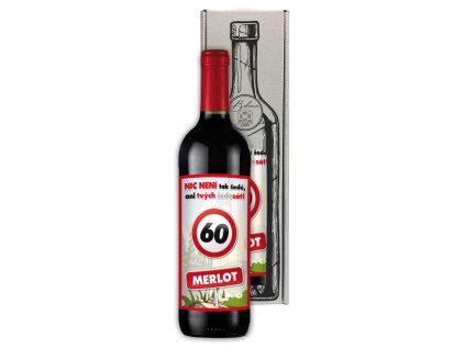 Dárkové víno - Vše nejlepší 60 - červené 750ml