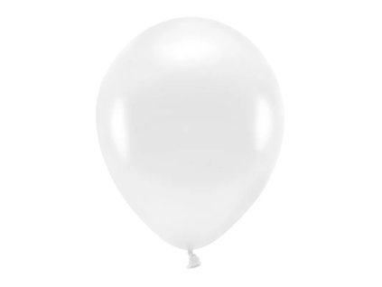 Sada 10 bílých metalických balónků 30 cm