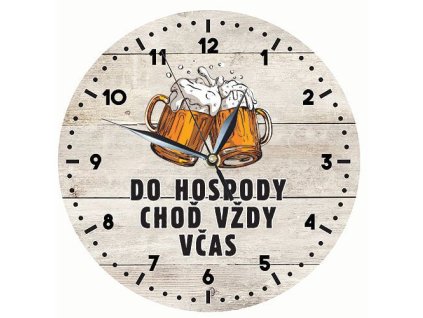 Hodiny - Do hospody choď vždy včas - dřevo