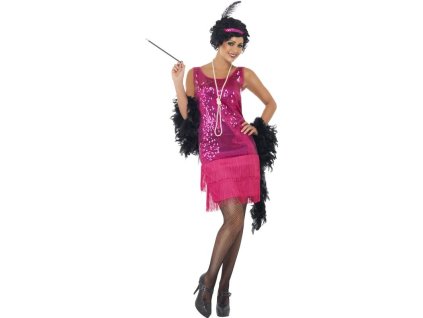 Kostým - Flapper Charleston  - 20. léta - růžové