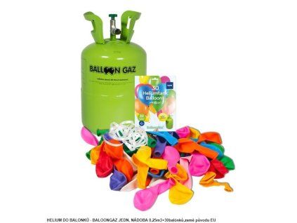 Helium + 30 latexových balónků