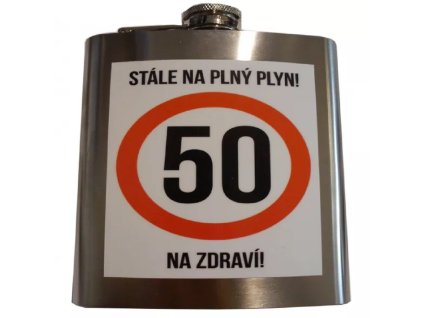 Placatka Stále na plný plyn – vtipný dárek k 50. narozeninám