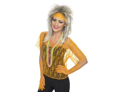 Tričko krajkové oranžové 80. léta