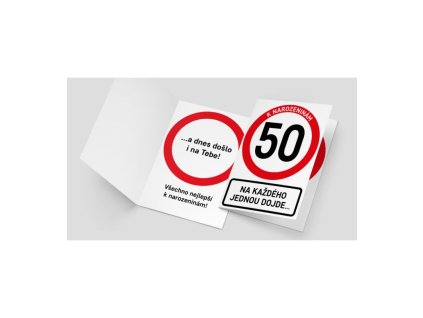 Přání - dopravní značka 50. narozeniny