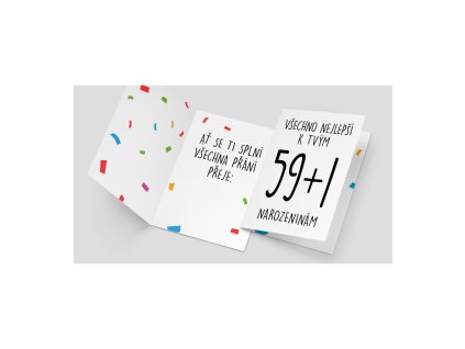 Přání - všechno nejlepší k tvým  59+1 narozeninám