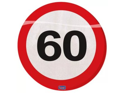 Ubrousky dopravní značka 60 let, 33x33cm 20ks