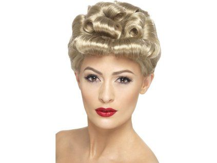 Blond vlnitá paruka ve stylu 40. let