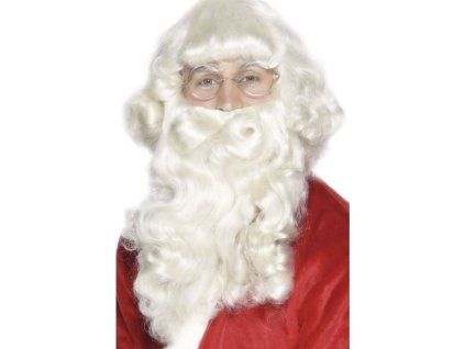 Deluxe paruka a vousy Santa 38 cm