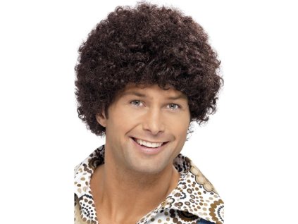 Paruka Disco Dude 70. léta afro hnědá